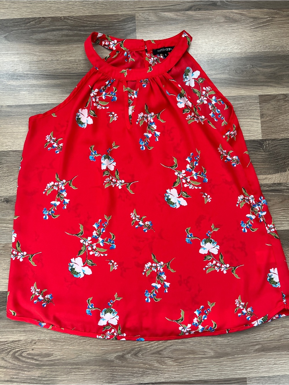 Papermoon Red Floral Halter Cami